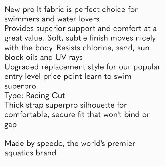 Speedo Black Pro LT One Piece Womens Swimsuit Size 12/38 Lessons/Competition - Picture 7 of 9